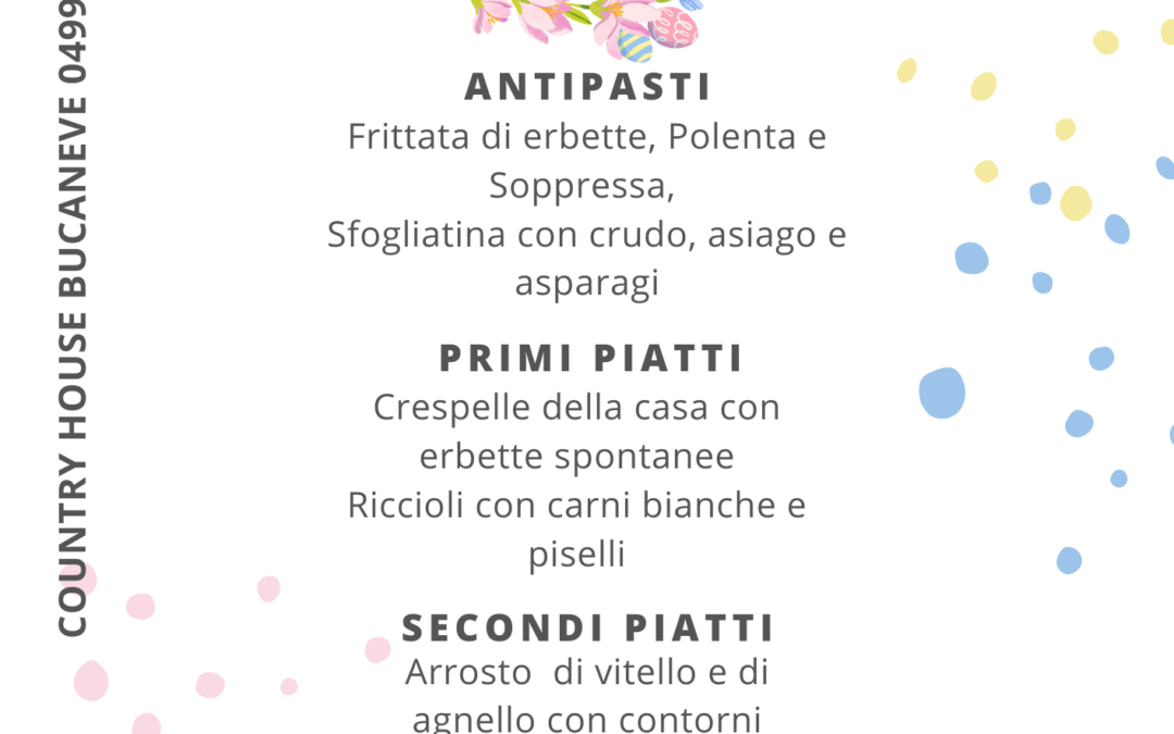Menù di Pasqua 2024 sui Colli Euganei