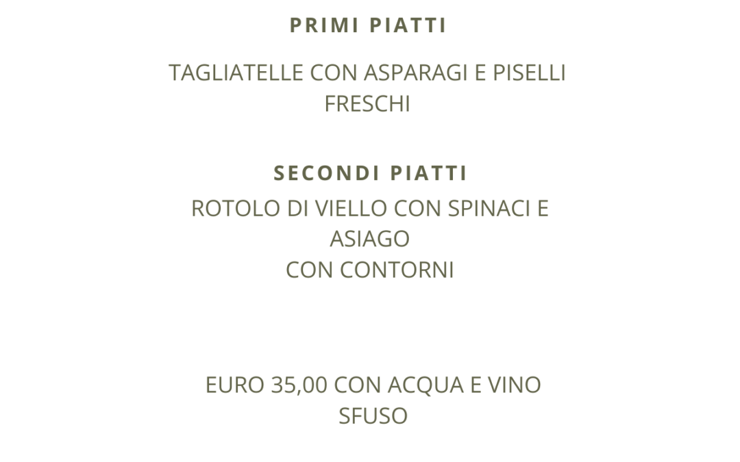 MENù DI PRIMAVERA DAL 28 MARZO AL 6 APRILE